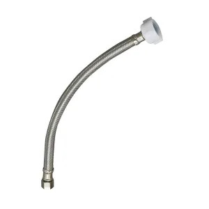 Plumb Pak PP23807 Plumb Pak PP23807 E-Z Toilet Supply Tube With Flag Label, 3/8 in Compression X 7/8 in Ballcock, 16 in L, Stainless Steel