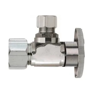 Plumb Pak PP123PCLF Plumb Pak PP123PCLF 1/4 Turn Angle Shut-Off Valve, 1/2 X 1/4 in, Compression X OD, Brass Body, Chrome Plated