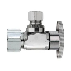 Plumb Pak PP20061LF Plumb Pak PP20061LF 1/4 Turn Angle Shut-Off Valve, 5/8 X 3/8 in, OD X OD, Brass Body, Chrome Plated