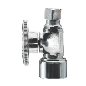 Plumb Pak PP2068POLF Plumb Pak PP2068POLF Quarter Turn Straight Stop Valve, 1/2 X 3/8 in, Compression X Compression, Brass, Chrome Plated