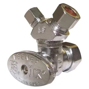 Plumb Pak PP2904VLF Plumb Pak PP2904VLF 3-Way Stop Valve, 5/8 X 3/8 X 1/4 in, Compression X Compression, Chrome Plated