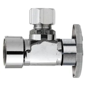 Plumb Pak PP51PCLF Plumb Pak PP51PCLF 1/4 Turn Angle Shut-Off Valve, 1/2 X 3/8 in, FIP X OD, Brass Body, Chrome Plated