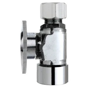 Plumb Pak PP53-1PCLF Plumb Pak PP53-1PCLF 1/4 Turn Straight Shut-Off Valve, 1/2 X 1/2 in, FIP X OD, Brass Body, Chrome Plated