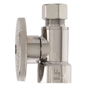 Plumb Pak PP53PCLF Plumb Pak PP53PCLF 1/4 Turn Straight Shut-Off Valve, 1/2 X 3/8 in, FIP X OD, Brass Body, Chrome Plated