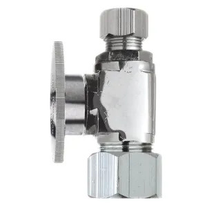 Plumb Pak PP63PCLF Plumb Pak PP63PCLF 1/4 Turn Straight Shut-Off Valve, 5/8 X 3/8 in, OD X OD, Brass Body, Chrome Plated