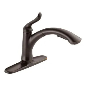 Delta 4353-RB-DST Delta Linden Single-Handle Pull-Out Venetian Bronze Kitchen Faucet, 1.5 GPM, Lever Handle, Diamond Seal Technology, Touch-Clean, Multi-Flow - 4353-RB-DST