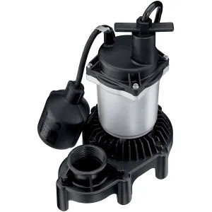 Flotec FPZS25T Pentair Flotec Sump Pump, 1/4 HP, 3200 GPH, 115V, Submersible, Tethered Float Switch, 8' Cord, Thermoplastic - FPZS25T