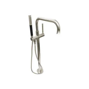 Kohler T97328-4-SN Kohler Purist Single-Handle Freestanding Tub Filler Trim with Hand Shower, Polished Nickel Finish, 7 GPM Tub Spout - K-T97328-4-SN