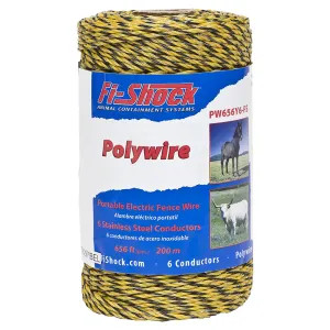 Fi-Shock PW656Y6-FS Fi-Shock PW656Y6-FS Electric Fence Polywire, 656 Foot Roll