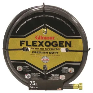 Gilmour 1034075 Gilmour 1034075 Flexogen Garden Hoses, All-Weather, Rubber, 3/4 Inch x 75 Foot