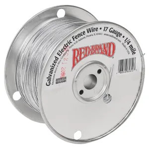 Keystone Wire 85612 Red Brand 85612 Electric Fence Wire, 17 ga Wire, 1/4 mile L, Steel, Galvanized