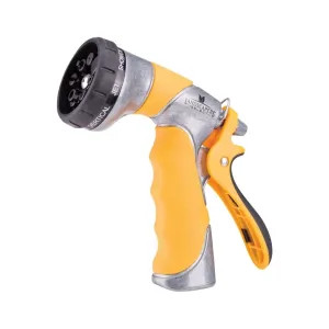 Landscapers Select GN99701 Landscapers Select Heavy-Duty 8-Pattern Spray Nozzle for Garden Hose, Rare Push, Female, Metal, Yellow - GN99701