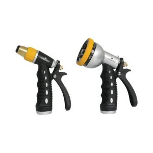 Landscapers Select YM7004-2 Landscapers Select 2-Piece Nozzle Set for Garden Hose, Rare Push, Female, Metal, Black - YM7004-2