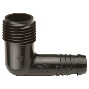 Rainbird SWGE10 Rain Bird SWGE10 Swing Hose to Pipe Elbow, 1/2 in, Barbed X MNPT, Polyethylene