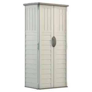 Suncast BMS1250 Suncast BMS1250 Vertical Storage Shed, 2 ft 1-1/2 in L x 2 ft 8-1/4 in W x 6 ft H, 22 cu-ft Volume, Resin