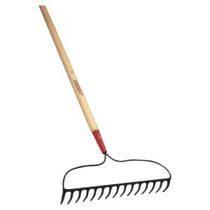 Ames 63141 Razor Back 63141 Bow Rake With Extra Thick End Teeth, 16 in W x 3-1/4 in L Head, 15 Tine