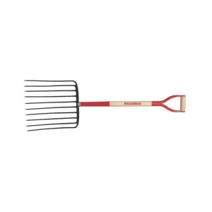 Ames 76125 Razor Back 76125 Ensilage Fork, 16 in W X 16 in L Tine, 10 Tines, Forged Steel