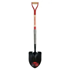 Ames 2594200 Razor-Back 2594200 Digging Shovel, 9 in W x 5-3/8 in L, Tempered Steel, 39-7/8 in, D-Grip Hardwood Handle