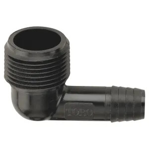 Toro 53305 Funny Pipe 53305 Non-Threaded Hose Elbow, 3/8 X 3/4 in, Barbed X Male, Plastic