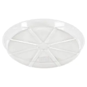 Woodstream VS14VUS Gardener's Blue Ribbon VS14VUS Waterproof Planter Saucer, 14 in Dia X 1-1/4 in H, Vinyl, Clear