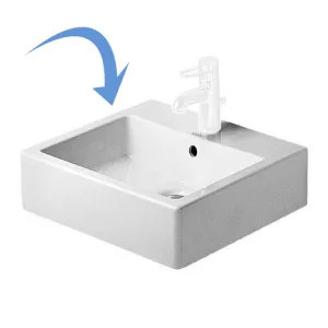 Duravit 0454500027 Duravit 0454500027 Vero Ground-Mounted Rectangular Washbasin, White Alpin 