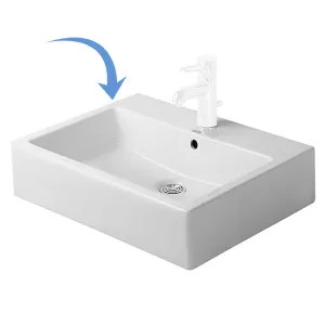 Duravit 0454600000 Duravit 0454600000 Vero Wall-Mounted Rectangular Washbasin, White Alpin 