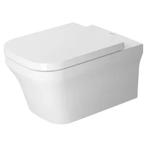 Duravit 2561092092 Duravit 2561092092 P3 Comforts Dual Flush One-Piece Wall Mounted Rimless Elongated Toilet Bowl- White