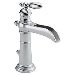 Delta 554LF Delta Victorian Channel Spout Chrome Lavatory Faucet, Metal Pop-Up, 1.2 GPM, Single-Handle, Lever Handle - 554LF