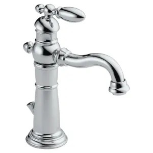 Delta 555LF Delta Victorian Hook Spout Chrome Lavatory Faucet, Metal Pop-Up, 1.2 GPM, Single-Handle, Lever Handle - 555LF
