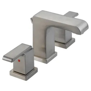 Delta 3586LF-SSMPU Delta 3586LF-SSMPU Arzo Two-Handle Low Arc Widespread Bathroom Faucet w/ Metal Pop-up, Stainless
