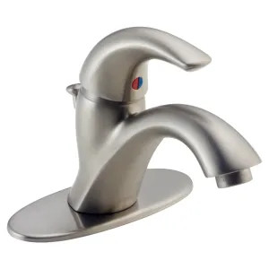 Delta 583LF-SSWF Delta Classic Low-Arc Stainless Lavatory Faucet with Escutcheon, 50/50 Pop-Up, 1.2 GPM, Single-Handle, With Fittings, Lever Handle - 583LF-SSWF