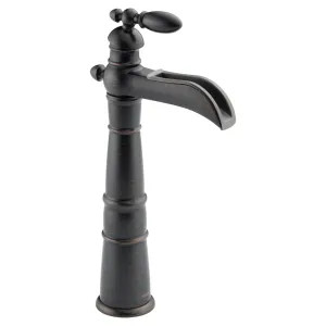 Delta 754LF-RB Delta Victorian Channel Spout Venetian Bronze Vessel Lavatory Faucet, Less Drain, 1.2 GPM, Single-Handle, Lever Handle - 754LF-RB