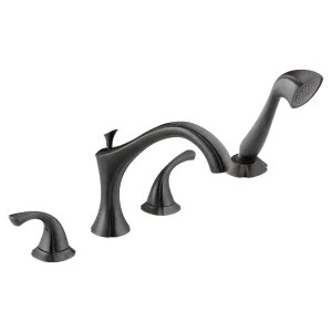 Delta T4792-RB Delta Addison Two-Handle Roman Tub Faucet Trim with 1.75 GPM Hand Shower, Lever Handle, ADA-Compliant, Venetian Bronze - T4792-RB