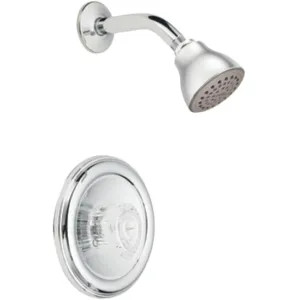 Moen T182 Moen Chateau Posi-Temp Single-Handle Shower Faucet, One-Function, 2.5 GPM, Knob handle, Bulk Version, Chrome - T182