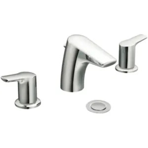 Moen T6820 Moen Method Two-Handle Low-Arc Widespread Chrome Bathroom Faucet, 1.2 GPM, 60 PSI, WaterSense, Lever Handles, Three-Holes - T6820