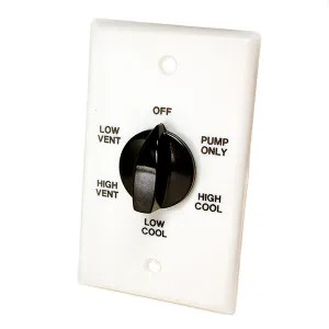 Dial 7109 Dial Two-Speed Wall Switch For 1/3 to 1 HP Motors, 6 Position, White - 7109