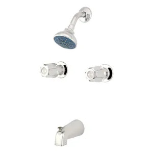Gerber G0748720 Gerber Classics Two-Handle Tub/Shower Faucet with Single-Function Showerhead, 2.0 GPM, Metal Fluted Handles, IPS/Sweat, Chrome - 07-48-720