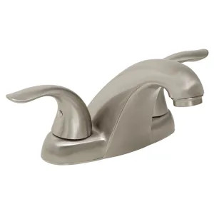 Gerber G0043011BN Gerber Viper Two-Handle Centerset Brushed Nickel Bathroom Faucet with Metal Touch-Down Drain, 1.2 GPM, Three-Hole Installation, Aerated Stream - 43-011-BN