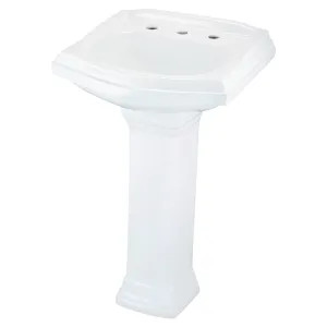Gerber 22-569 Gerber 22-569 Allerton Petite Pedestal Bathroom Sink, 3-Hole, 8