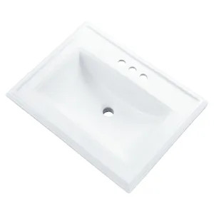 Gerber 12-875 Gerber Logan Square Self-Rimming Bathroom Sink, 23-5/8in x 18-1/8in, 3-Hole, 4in Centers, White - 12-875