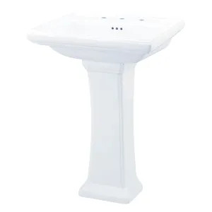 Gerber 22-559 Gerber 22-559 Logan Square Petite Pedestal Bathroom Sink, 3-Hole, 8
