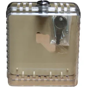 Diversitech 585-TG5 Diversitech Square Thermostat Guard with Key, Clear Plastic with Solid Base - 585-TG5