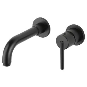 Delta T3559LF-BLWL Delta Trinsic Tube Spout Wall-Mount Matte Black Lavatory Faucet Trim for 4
