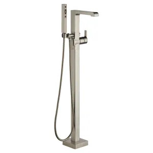 Delta T4767-SSFL Delta Ara Single-Handle Freestanding Tub Filler Trim with 1.75 GPM Single-Setting Hand Shower, H2Okinetic, Lever Handles, Stainless - T4767-SSFL