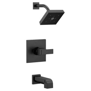 Delta T14467-BL Delta Ara Monitor 14 Series H2Okinetic Tub/Shower Faucet with Single-Setting Showerhead, 1.75 GPM, Single-Handle, Lever Handle, Matte Black - T14467-BL