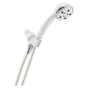 Peerless 76306WC Peerless 1.75 GPM 3-Spray Setting Hand Shower, Touch-Clean Spray Nozzles, WaterSense, 8-7/16in-Length, 2-15/16-Diameter, White/Chrome - 76306WC