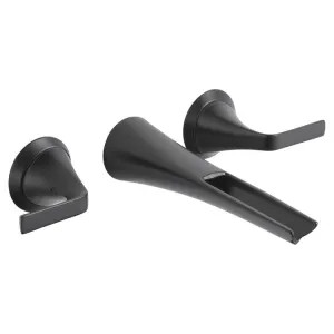 Brizo T65851LF-BL-ECO Brizo Sotria Two-Handle Bathroom Faucet w/ Channel Spout, Less Drain, Wall-Mount, 1.2 GPM, Matte Black - T65851LF-BL-ECO