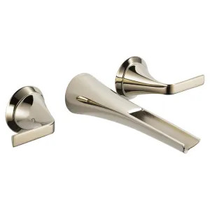 Brizo T65851LF-PN-ECO Brizo Sotria Two-Handle Bathroom Faucet w/ Channel Spout, Less Drain, Wall-Mount, 1.2 GPM, Brilliance Polished Nickel - T65851LF-PN-ECO