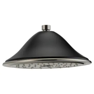 Brizo RP52090NKBL Brizo Traditional 9in Round Raincan Shower Head, Single-Function, 1.75 GPM, Touch-Clean Nozzles, WaterSense, Ceiling-Mount, Luxe Nickel/Matte Black - RP52090NKBL
