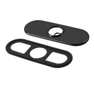 Delta RP72991BL Delta Trinsic Three-Hole Escutcheon with Gasket for 759-DST and 559LF Single-Handle Bathroom Faucet, Matte Black - RP72991BL